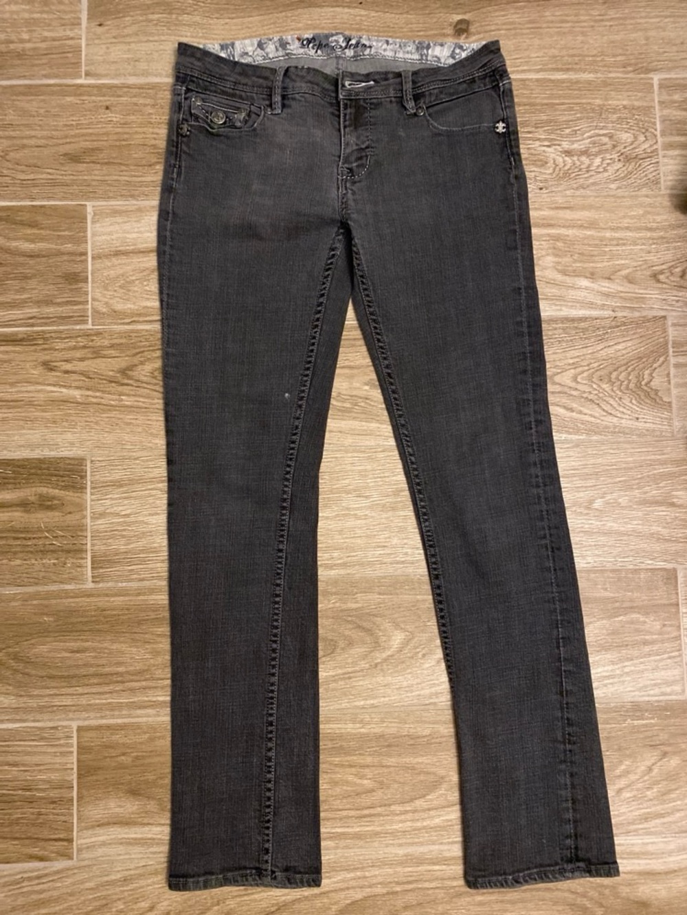Pepe Jeans Men's Straight Black Wash Jeans
